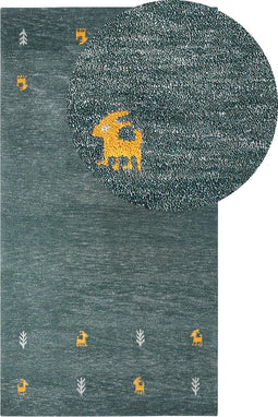 CALTI - Modern vloerkleed - Groen - 80 x 150 cm - Wol