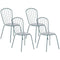 CALVI - Tuinstoel set van 4 - Blauw - Staal