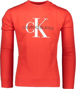 Calvin Klein Sweater Rood Rood Getailleerd - Maat XL - Heren - Lente/Zomer Collectie - Katoen