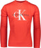 Calvin Klein Sweater Rood Rood Getailleerd - Maat XL - Heren - Lente/Zomer Collectie - Katoen