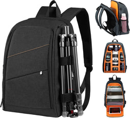 Cameratas Spiegelreflexcamera – met Laptopvak en Regenhoes – Camera rugzak – Camera rugtas – Foto rugzak – Camera backpack – Camera Fototas - Fotografie Tas - Geschikt voor elke camera – Zwart – 30L