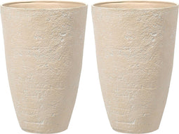 CAMIA - Bloempot set van 2 - Beige - 51 cm - Stenenmix