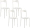 CAMOGLI - Tuinstoel set van 4 - Wit - Synthetisch materiaal