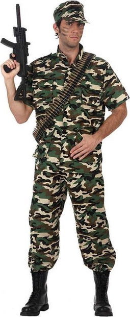 Camouflage Kostuum Soldaat voor mannen-Maat:M-L