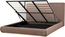 CAMPAGNE - Tweepersoonsbed met opbergruimte - Donkerbruin - 180 x 200 cm - Polyester