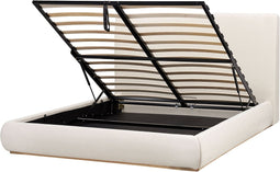 CAMPAGNE - Tweepersoonsbed met opbergruimte - Lichtbeige - 160 x 200 cm - Polyester