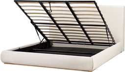 CAMPAGNE - Tweepersoonsbed met opbergruimte - Lichtbeige - 180 x 200 cm - Polyester