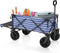 Campart Bolderkar HC-0422 - Bolderwagen extra stevig met laadklep - Geschikt voor het strand - Opvouwbaar en met Achterklep - Beach trolley met harmonicaframe - Inclusief gratis opbergtas - Blauw