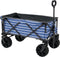 Campart Bolderkar HC-0422 - Bolderwagen extra stevig met laadklep - Geschikt voor het strand - Opvouwbaar en met Achterklep - Beach trolley met harmonicaframe - Inclusief gratis opbergtas - Blauw