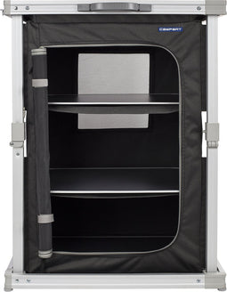 Campart Campingkast CU-0724 – Opvouwbaar en verstelbaar - 4 verstelbare poten - 3 lagen - Aluminium frame - Grijs
