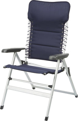 Campart Campingstoel CH-0592 - Opvouwbaar met hoofdsteun - 7 verstelbare standen - Lichtgewicht - Stoel Camping en Tuin - Blauw