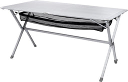 Campart Campingtafel XL TA-0806 - Opvouwbaar, lichtgewicht en met verstelbare poten - Kampeertafel aluminium inklapbaar inclusief opbergtas - 140 x 80 x 70 cm - Grijs/Wit