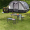 Campart Picknicktafel TA-0870 - Campingtafel 4 personen - Picknick tafel set - Twee losse banken - Opvouwbaar en gemakkelijk mee te nemen - Zwart