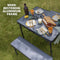 Campart Picknicktafel TA-0870 - Campingtafel 4 personen - Picknick tafel set - Twee losse banken - Opvouwbaar en gemakkelijk mee te nemen - Zwart