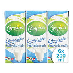 Campina - Melk campina langlekker halfvol 20cl | 5 stuks