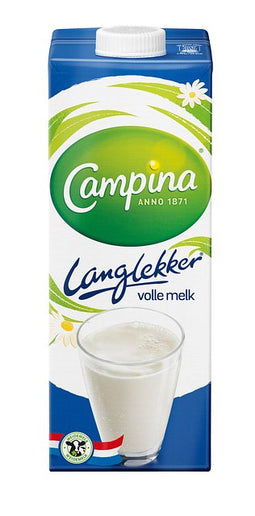 Campina - Melk campina langlekker vol 1 liter | 12 stuks