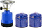 Camping kookstel - kunststof - blauw - incl. 2x gas navulling priktank - 190 gram