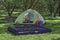Camping luchtbed met voetpomp 191x137x28 cm