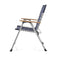 Campingstoel Campart CH-0623 – Stoel opvouwbaar - Aluminium bootstoel met houten armleuning - Lichtgewicht - Extra breed zitvlak - Blauw