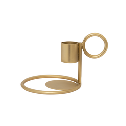Candle holder Double Ring Gold / Iron