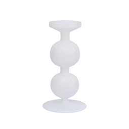 Candle holder recycled glass Bulb, 25cm White / Recycled glass