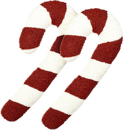 CANDY CANE - Sierkussen set van 2 - Rood/Wit - 25 x 55 cm - Polyester