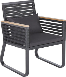 CANETTO - Tuinset voor 4 - Zwart - Aluminium