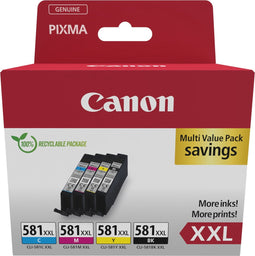 Canon Inktcartridge CLI-581XXL zwart + 3 kleuren