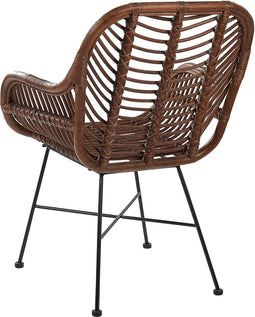 CANORA - Eetkamerstoel - Bruin - Rotan