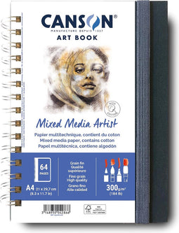 Canson Mixed Media Artist tekenboek, 28 vellen, 300 g/m², ft 21 x 29,7 cm (A4)