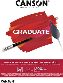 Canson - Olie Acrylblok Graduate A4 290gr 20vel