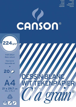 Canson Tekenblok C à grain 224 g/m² formaat 21 x 297 cm (A4)