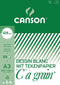 Canson - wit tekenpapier A3 - 'C 'à grain 125 g/m² - 20 vel - 1 stuk