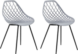 CANTON - Eetkamerstoel - Lichtgrijs - Synthetisch materiaal