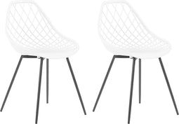 CANTON - Eetkamerstoel - Wit - Synthetisch materiaal