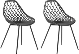 CANTON - Eetkamerstoel - Zwart - Synthetisch materiaal