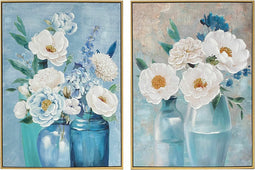 Canvas DKD Home Decor 60 x 3,5 x 80 cm Vaas Shabby Chic (2 Stuks)