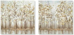 Canvas DKD Home Decor Bomen Traditioneel 90 x 2 x 90 cm (2 Stuks)