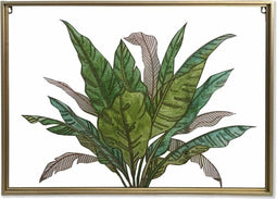 Canvas DKD Home Decor Tropisch Blad van een plant (80 x 3 x 60 cm)