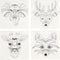 Canvas met print, afm 20x20 cm, diepte 1,5 cm, 4 stuks, wit