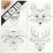 Canvas met print, afm 20x20 cm, diepte 1,5 cm, 4 stuks, wit