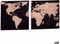 Canvas Wereldkaart 1,5 x 40 x 40 cm (16 Stuks)