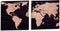 Canvas Wereldkaart 1,5 x 40 x 40 cm (16 Stuks)