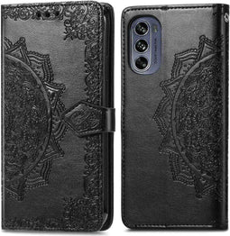 imoshion Hoesje Geschikt voor Motorola Moto G62 Hoesje Met Pasjeshouder - imoshion Mandala Bookcase - Zwart
