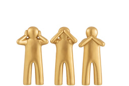 J-Line P'tit Maurice Horen/Zien/Zwijgen Poly Goud Small Assortiment Van 3