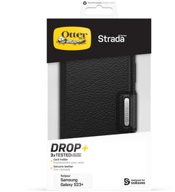 Otterbox Galaxy S23+ - Strada-hoesje - Schokbestendig lederen folio met kaarthouder - Zwart