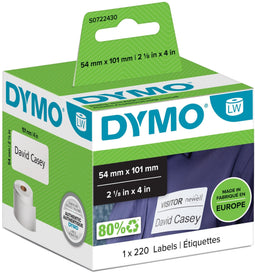 DYMO LW - Verzending/naambadgelabels - 54 x 101 mm - Zelfklevend - Wit (220 stuks)