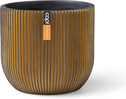 Capi Europe - Bloempot bol Groove Black & Gold - 24x21 - Goud - Opening Ø20.9 - Bloempot voor binnen - 5 jaar garantie - BGVGB134
