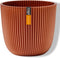 Capi Europe - Bloempot bol Groove 'made with' metallic koper - 13x12 - Metallic koper - Bloempot voor binnen en buiten - Capi ‘Made with’ - Gemaakt van gerecycled materiaal - Levenslang garantie - IGMC532