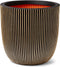 Capi Europe - Bloempot bol Groove NL - 35x34 - Goud - Opening Ø29 - Bloempot voor binnen en buiten - Levenslang garantie - Breukbestendig - 100% Recyclebaar - CO2 Neutraal geproduceerd - KGVGB932